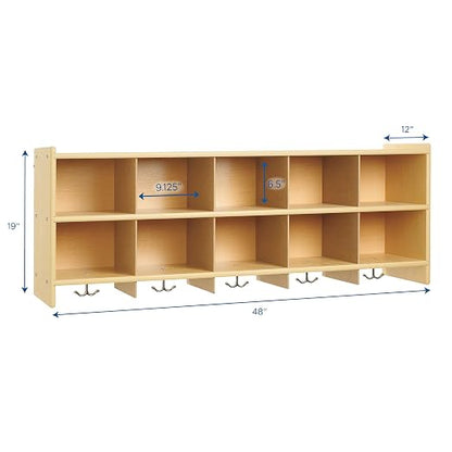 Angeles Value Line 10 Section Wall Locker, Kids Storage Organizer, Floating - Image 3
