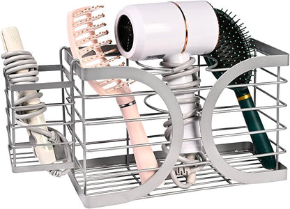 Elegant Light Gray Wall Mounted Hair Dryer Holder by Unknown