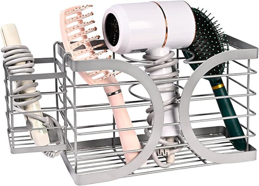 Elegant Light Gray Wall Mounted Hair Dryer Holder by Unknown