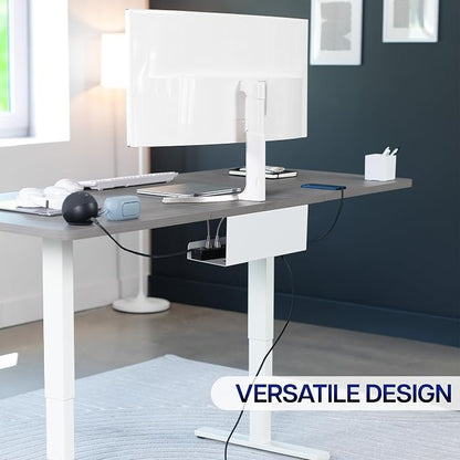 VIVO White 17 inch Extra Deep Cable Management Tray, DESK-AC16-1CW | Under Desk - Image 7