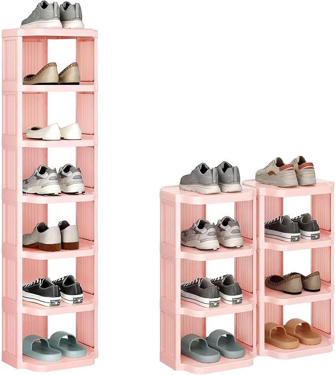 Kitstorack 8-Tier Vertical Plastic Shoe Rack, Freestanding Stackable Shoe by Kitstorack