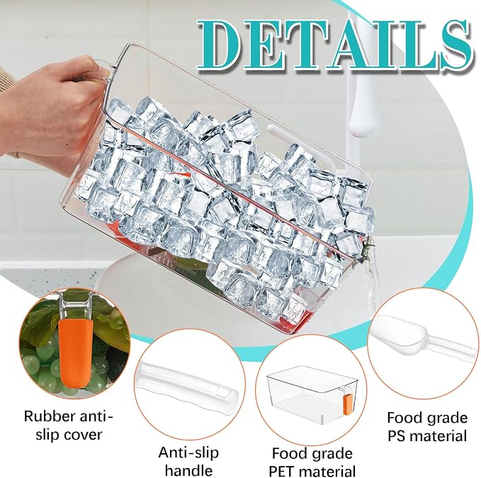 Havawish Ice Storage Bin and Flexible Scoop Set Plastic Freezer Bin - Image 3