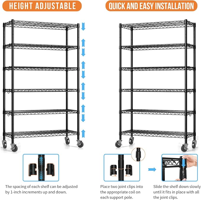 Hodonas 2300LBS Wire Shelving Unit - Image 6