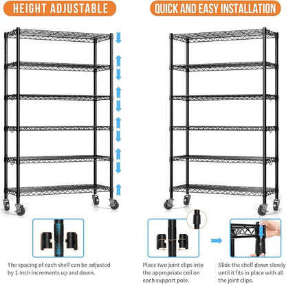 Hodonas 2300LBS Wire Shelving Unit - Image 6