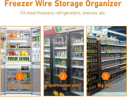 2PCS Freezer Organizer Bins, Steel Wire Freezer Basket - Image 3