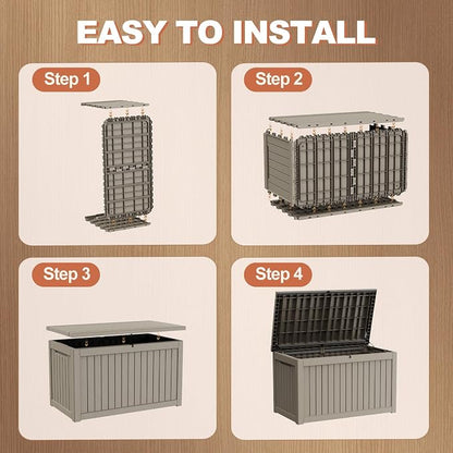 EFU Outdoor Storage Box 280 Gallon Deck Box Lockable UV Resistance Waterproof - Image 7