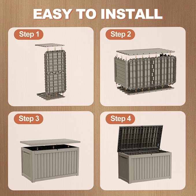 EFU Outdoor Storage Box 330 Gallon Deck Box Lockable UV Resistance Waterproof - Image 7