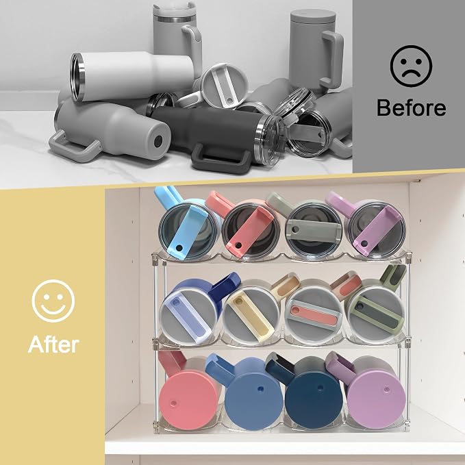 Water Bottle Organizer-Stackable Bottle Storage Rack, Water Bottle Holder - Image 6