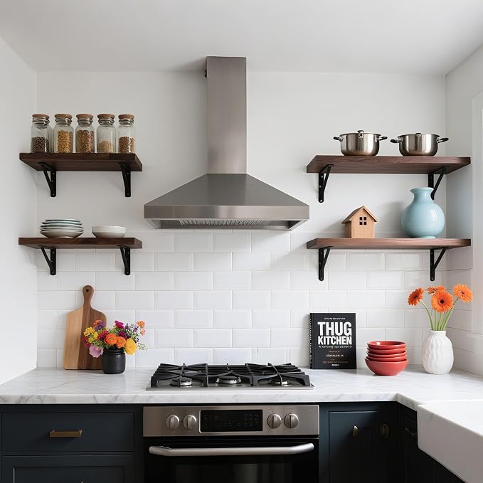 4 Pack L 8" x H 5" Heavy Duty Shelf Brackets - Image 6