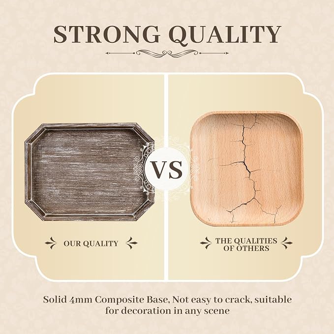 Wooden Decorative Tray, Rustic Serving Tray - Image 5