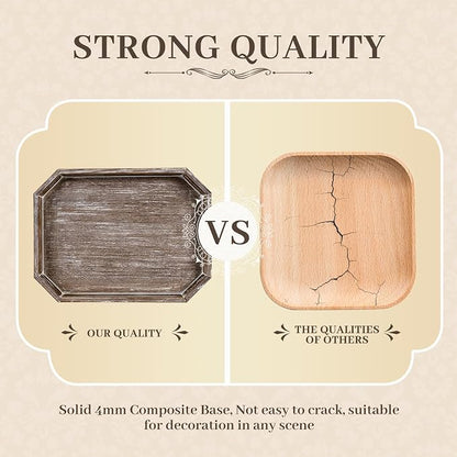 Wooden Decorative Tray, Rustic Serving Tray - Image 5