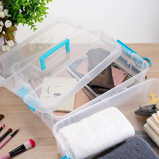 JUXYES 2-Tiers Stack Carry Storage Box - Image 7