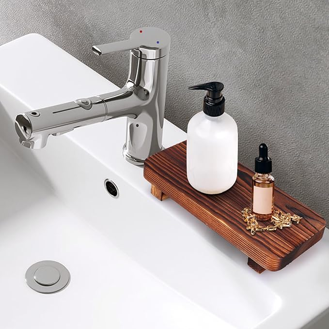 Small Brown Bathroom Decor Tray - Image 2