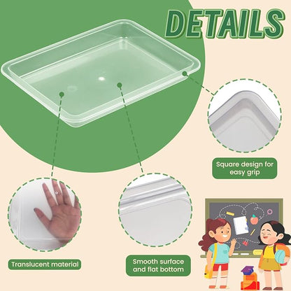 10 Pcs Activity Plastic Art Trays, Stackable Craft Tray, Flat Storage Tray - Image 3