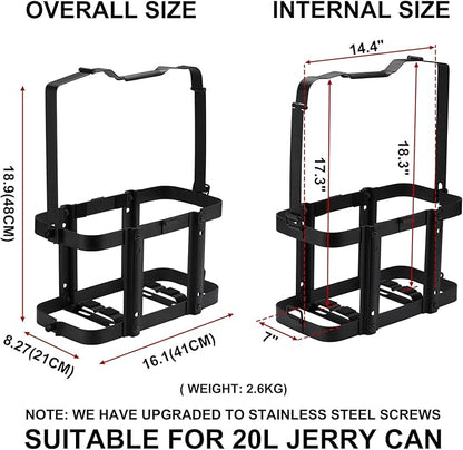 Mayouko Lockable Jerry Gas Can Holder Rack, 5 Gallon / 20 Liter Steel Jerry Can - Image 2