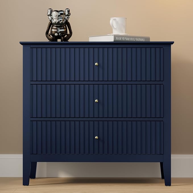 RoyalCraft 32" Large Nightstand Set of 2, Fluted Painted Wood Dresser - Image 8