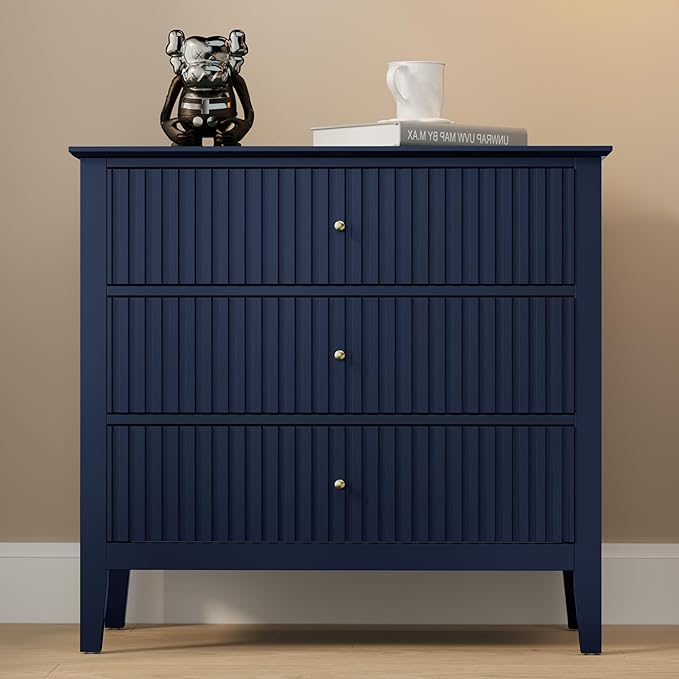 RoyalCraft 32" Large Nightstand, Fluted Painted Wood Dresser - Image 7