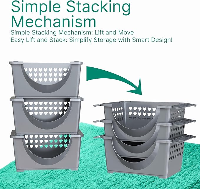 Skywin TidyFriend 3 in 1 Home Organization Kit – Stackable Storage Bins - Image 5