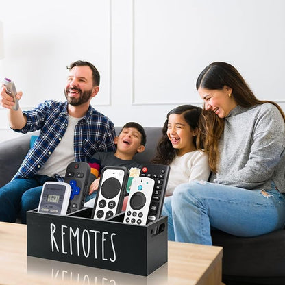 Remote Control Holder, Wooden TV Remote Holder - Image 2
