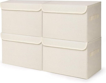 Large 22 Quart Linen Fabric Foldable Storage Bin Cube Organizer Basket by Bagnizer