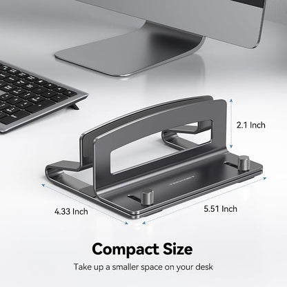 TECKNET Vertical Laptop Stand, Adjustable Aluminum Laptop Stand, Space-Saving - Image 6