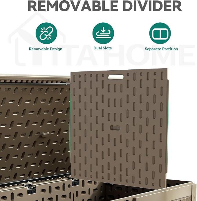 YITAHOME 320 Gallon Extra Large Deck Box, Double-Wall Resin Outdoor Storage Box - Image 5