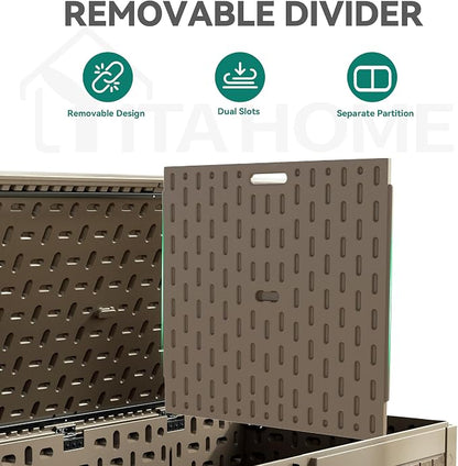 YITAHOME 320 Gallon Extra Large Deck Box, Double-Wall Resin Outdoor Storage Box - Image 5
