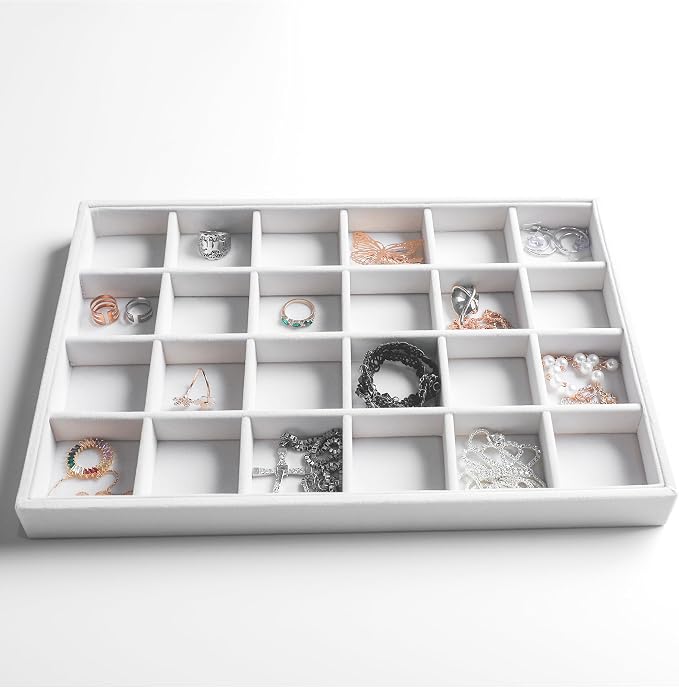 Frebeauty Stackable Velvet Jewelry Organizer Trays - Image 4
