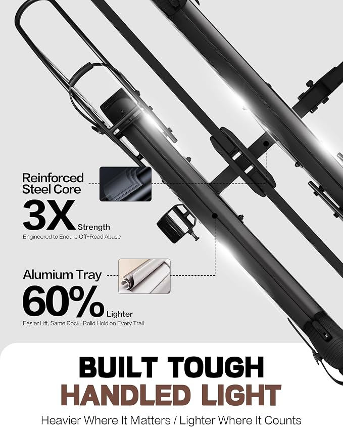 Hitch 2-Bike Rack, 200 lbs Capacity E-Bike Carrier Platform Mount - Image 7