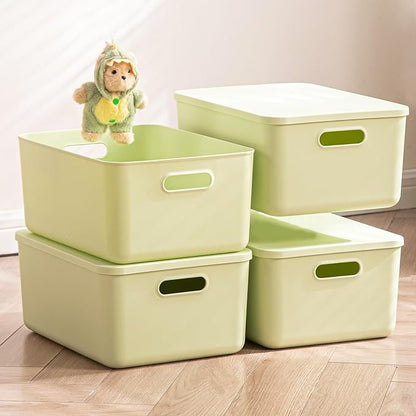 4 pack large plastic White storage bins Baskets, Toy Box Chest by Gaoaodeyu