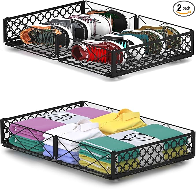 NADAMOO Under Bed Storage with Wheels, 2 Pack Rolling Under Bed Storage by NADAMOO