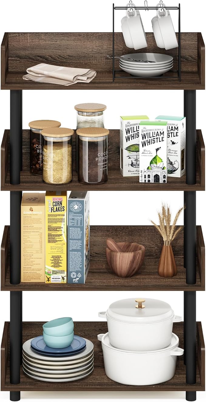 Furinno TURN-N-TUBE 4-Tier Display Shelf, Storage Shelves, Book Shelf, Open - Image 5