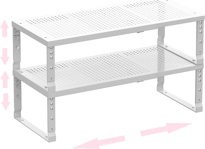 Metal Stackable Expandable Storage Shelf by HOMEPAGE