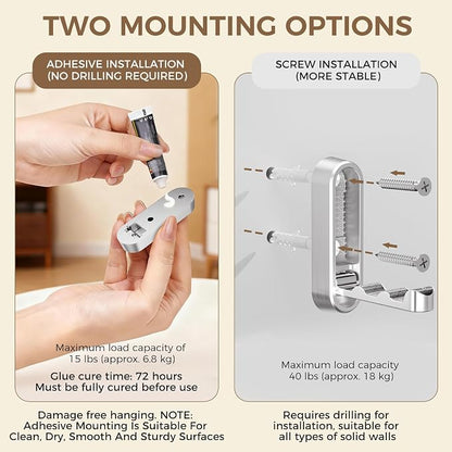 4-Pack Heavy Duty Zinc Alloy Folding Wall Hooks - Image 3