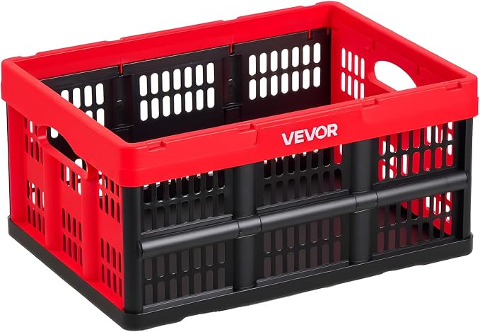 VEVOR Plastic Collapsible Storage Bins, 32L 3 Packs, Stackable Folding Storage - Image 9