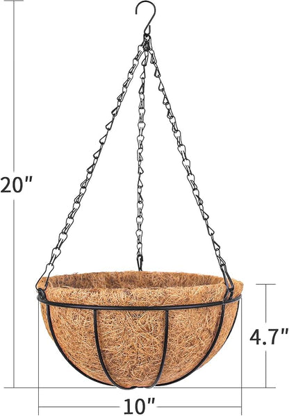 Wizdar Metal Hanging Planters Basket, 10 Inch, Round Wire Plant Holder - Image 2