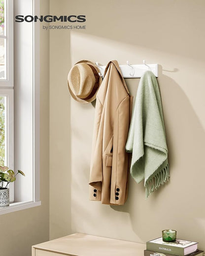 SONGMICS Wall-Mounted Coat Rack, Hook Rack, 5 Dual Metal Hooks, - Image 2