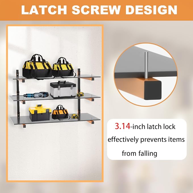 Lumber Rack Wall Mount, Heavy Duty Wood Storage Racks, 9-Level System Garage - Image 3