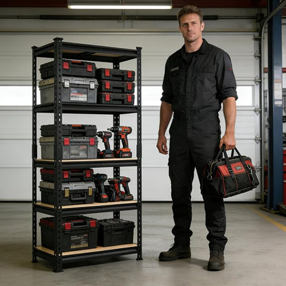 Big RED Storage Shelving Unit, 5-Tier Adjustable Storage Shelves, Heavy Duty - Image 2