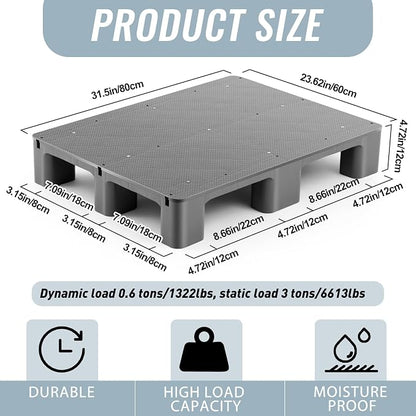 2 Pcs Plastic Pallet for Basement Storage Easy Stack Lightweight Floor Pallet - Image 2