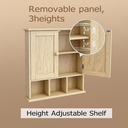 TaoHFE Natural Wooden Color Bathroom Wall Cabinet - Image 7