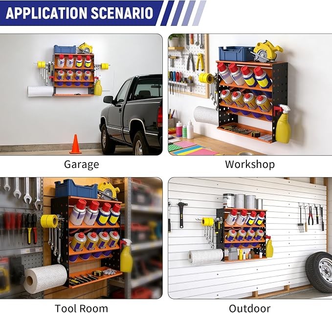 Wall Mount Spray Can Holder, Aerosol Spray Bottle Holder Storage Rack, - Image 8