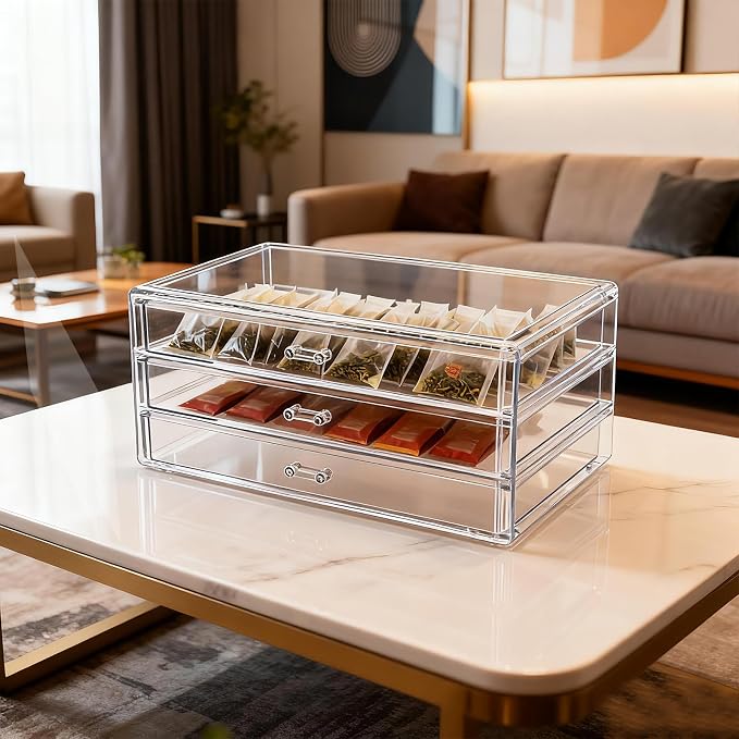 Acrylic Drawers Stackable, 9.3 X 5.3 X 4 Inch Stackable Makeup Organizer - Image 7