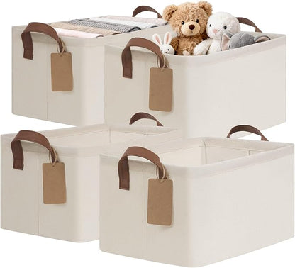 CHICVITA 4 Pack Fabric Shelf Storage Baskets by CHICVITA