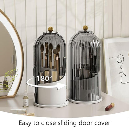 Makeup Brush Holder with Dustproof Cover 360 Rotating Makeup Brush Organizer - Image 3