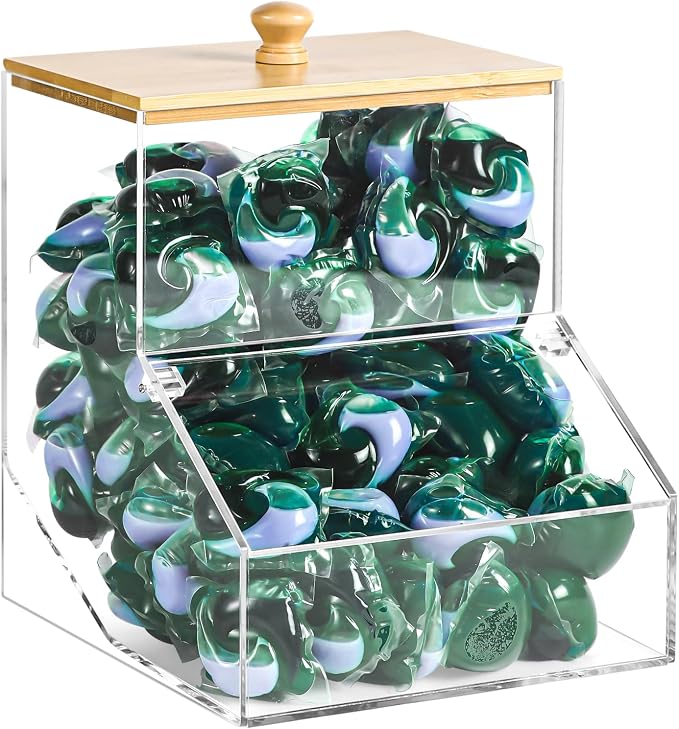 1.2GAL Large Acrylic Laundry Pods Container BY VEGEVIGI, Dishwasher Pods Holder by Unknown
