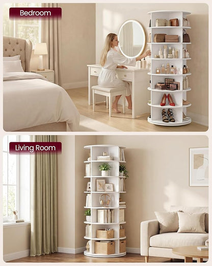 VASAGLE 7-Tier Rotating Shoe Rack Tower, Free Standing 360 Degree Spinning Shoe - Image 6
