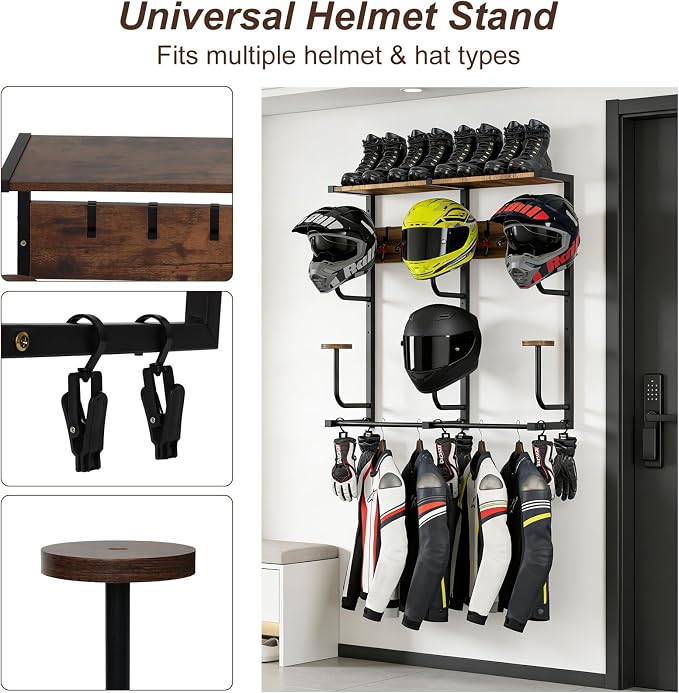 6-in-1 Motorcycle Helmet Rack - Image 8