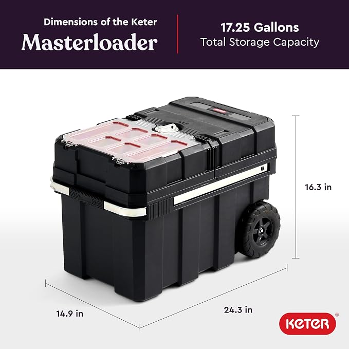 Keter Masterloader Resin Rolling Tool Box - Image 3