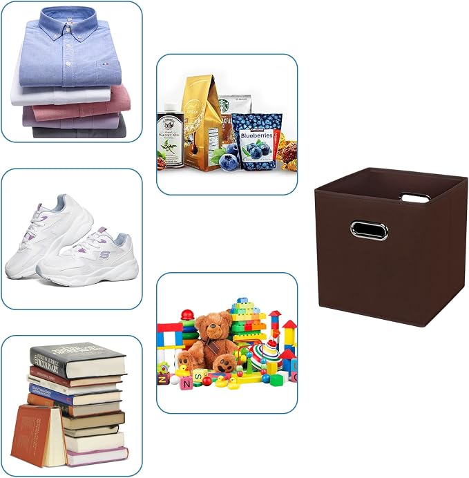 Fabric Cubby Storage Bins, Cube Organizer Bin Foldable Storage Boxes - Image 3